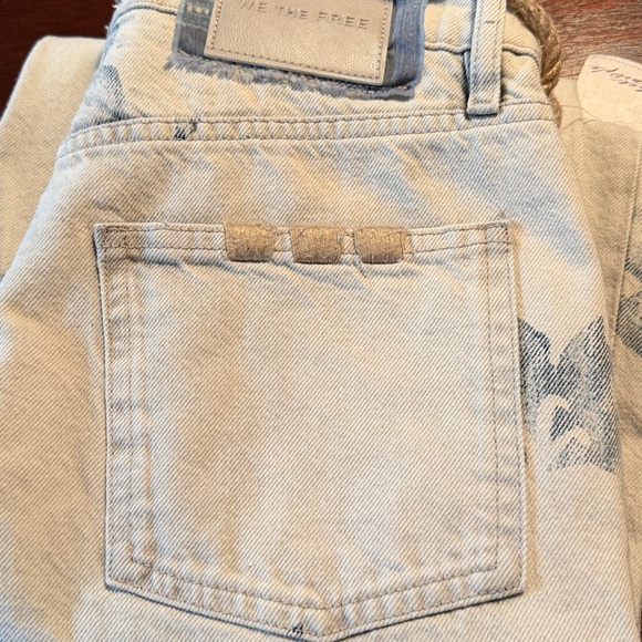 We The Free slouchy Geranium Straight Leg Jeans with beaded belt - Picture 7 of 7